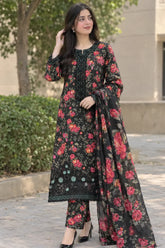 2-Piece Black Cotton Cord Set for Women