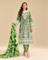 3-Piece khaddar Embroidered Dress