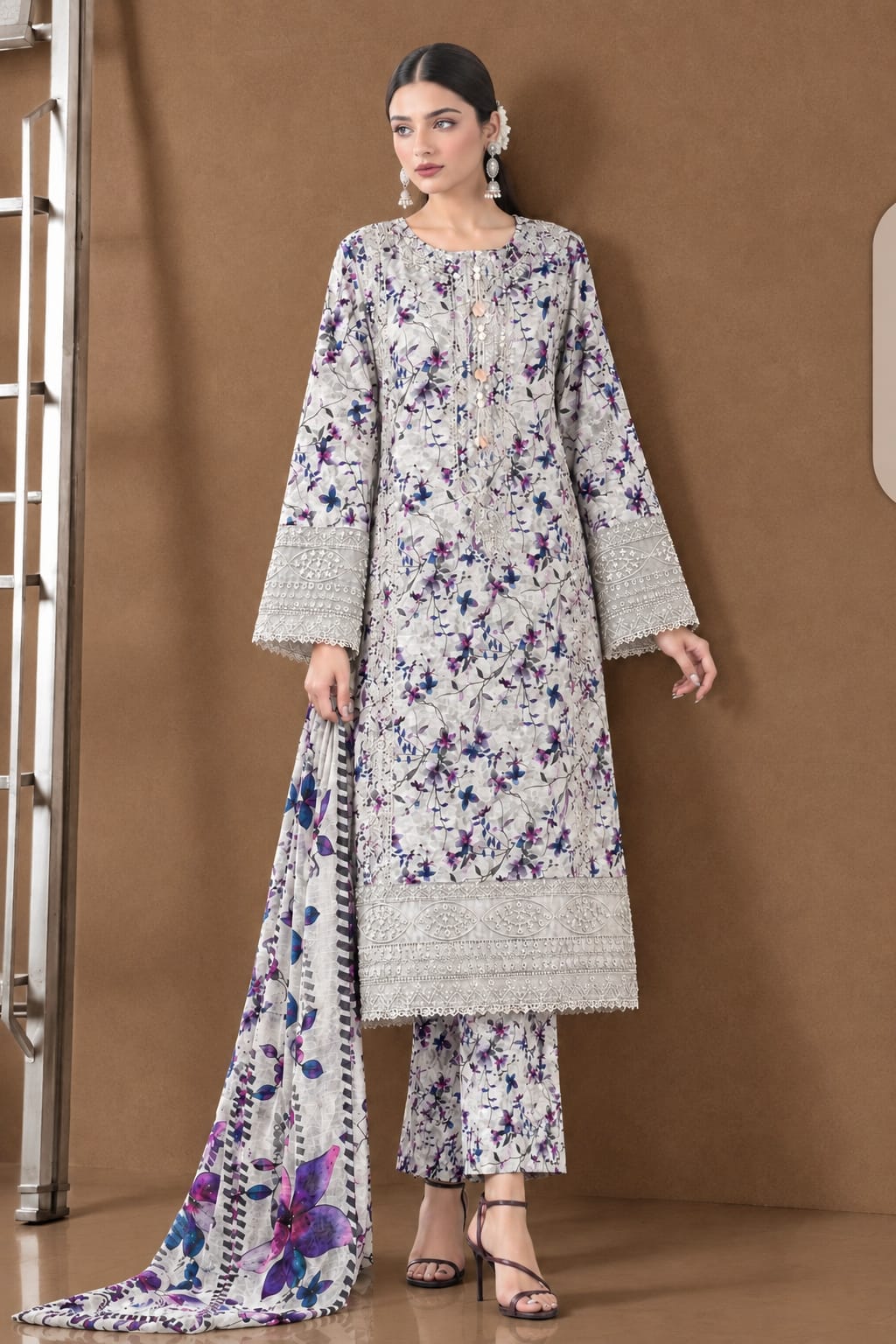 Printed 3-PC DRESS