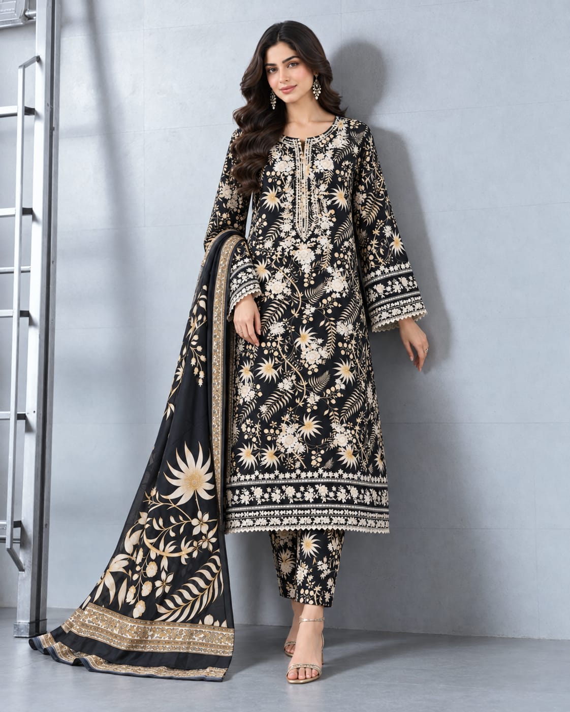 Printed 3-PC DRESS