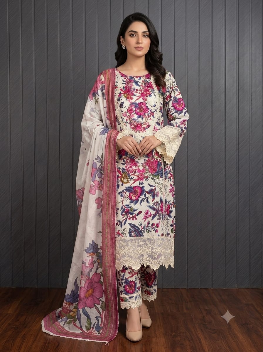 Printed 3-PC DRESS